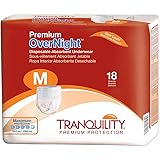 Tranquility Premium Overnight Disposable Absorbent Underwear (DAU) (Medium - 18 Count), White