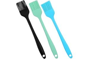 3-Piece Pastry Brush Set - High Heat Resistant Silicone Basting Brushes Perfect for Cooking, BBQ & Kitchen