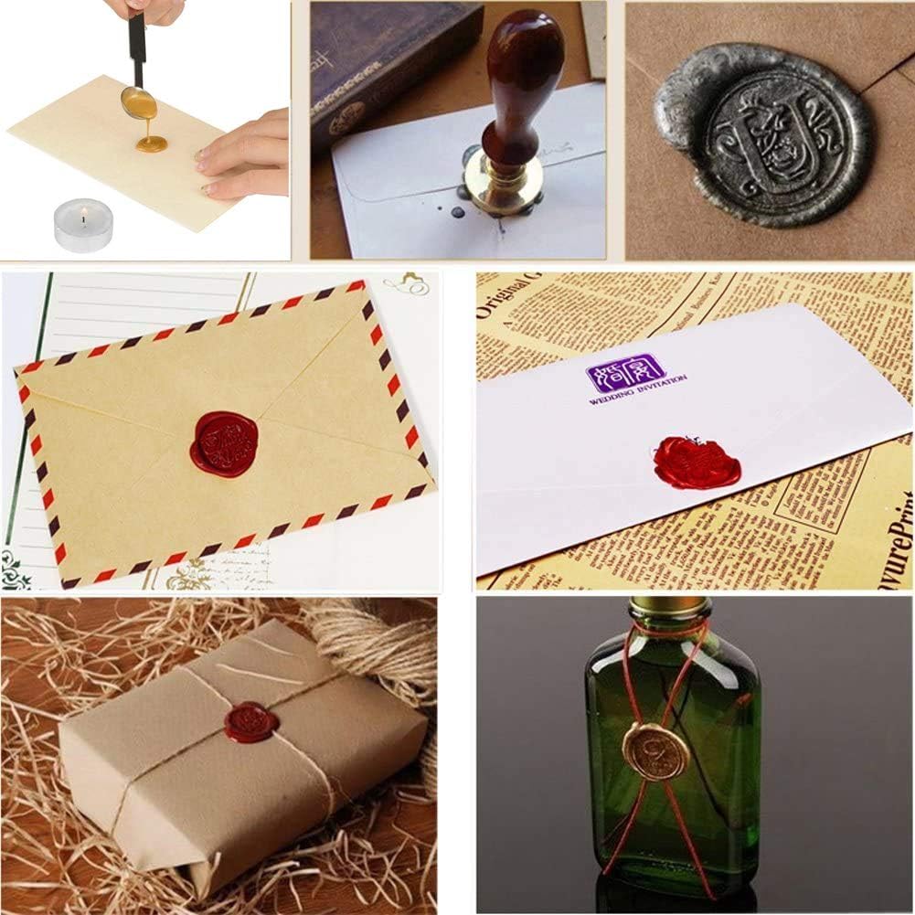 Sealing Wax Sticks,12 Pack Antique Wax Seal Stick Coloured Candle Square Style Sealing Wax for Wax Seal Stamp Antique Fire Manuscript Stamps Letters - Image 4
