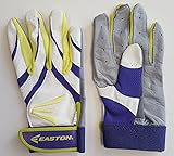 1pr Easton Synergy II Womens Medium Softball Batting Gloves White/ Purple/ Optic