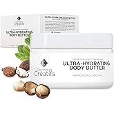 Cosmétiques Créatifs Ultra-Hydrating Body Butter with Shea Butter, 8.5 fl. oz., Salted Caramel and Macadamia Scent, Deep Moisturizing, Soothes, Repairs, and Nourishes Skin