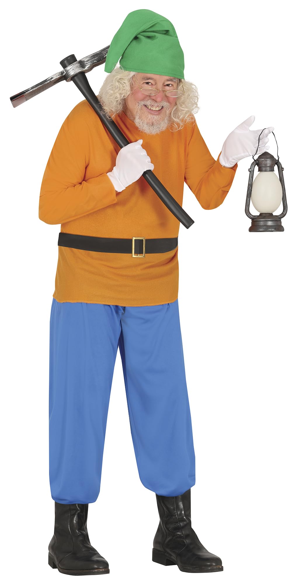 FIESTAS GUIRCA | Dwarf Fancy Dress Adult (42-44/L) - Shirt, Belt, Hat and Trousers - Fairy Tale and World Book Day Costumes for Halloween, Carnival and Fancy Dress Parties - Men - Orange and Blue