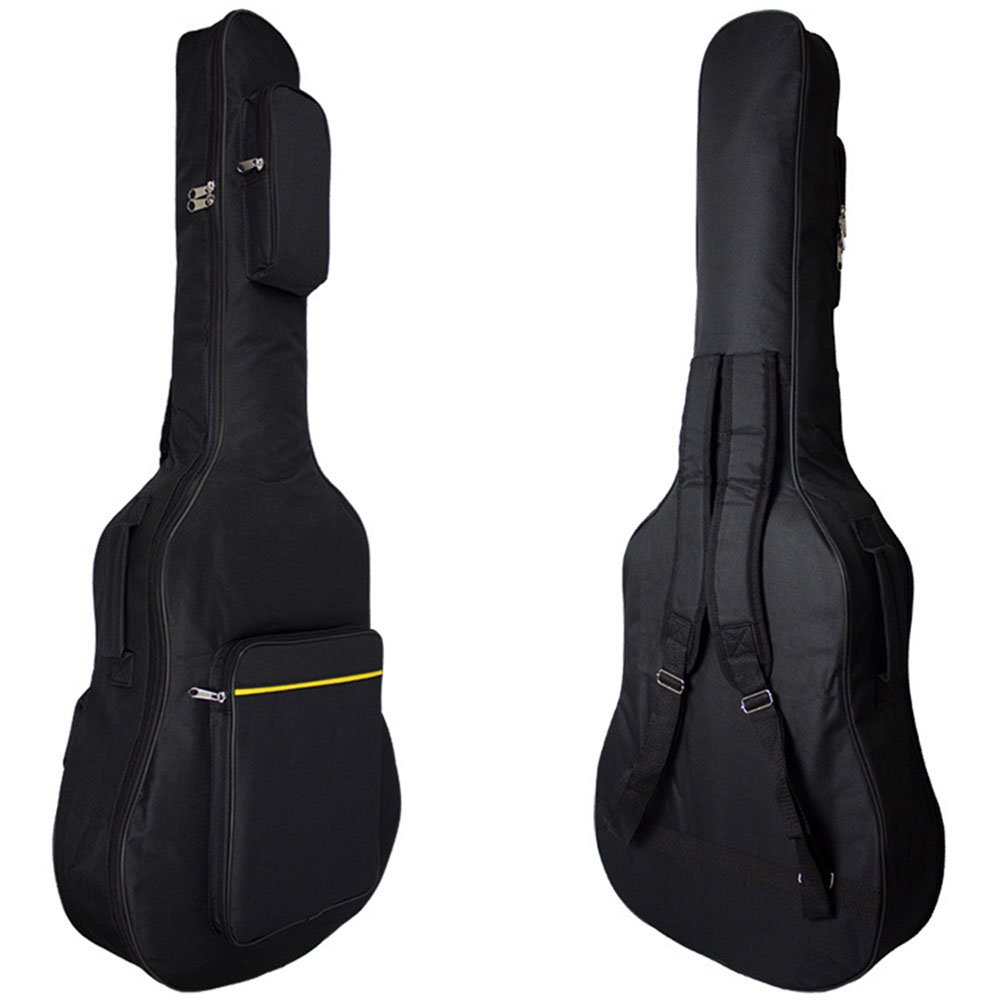 MINGZE Guitar Bags, 41 Inch Guitar Bag, Thick Waterproof Guitar Backpack Plus Cotton, A Variety of Colors (Black)