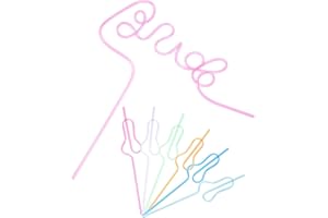 FELTECHELECTR Bride Party Reusable Drinking Straws 12Pcs with Novelty Shapes for Wedding and Bachelorette Party