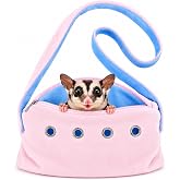 Meow&amp;Woof Sugar Glider Bonding Pouch &amp; Small Animal Carrier - Escape-Proof Sling for Hedgehogs, Ferrets, Hamsters Soft Critter Cuddler (10"x6", Pink)
