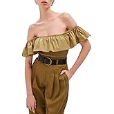 Ronny Kobo womens Poplin Off the Shoulder Dira Top