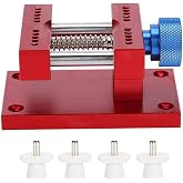 Adjustable Watch Case Holder, Metal Wristwatch Repairing Open Case Holder Watch Strap Remover Base Movement Repair Tool Watchmaker Tool (Red)
