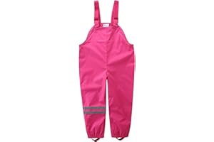 umkaumka Kids Girls and Boys Rain Pants Fleece Lined Bib Overalls 18M-7 Years