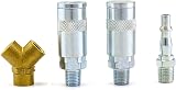 QWORK 1/4 BSP Airline Y Splitter Quick Release Coupler Male Female view 4