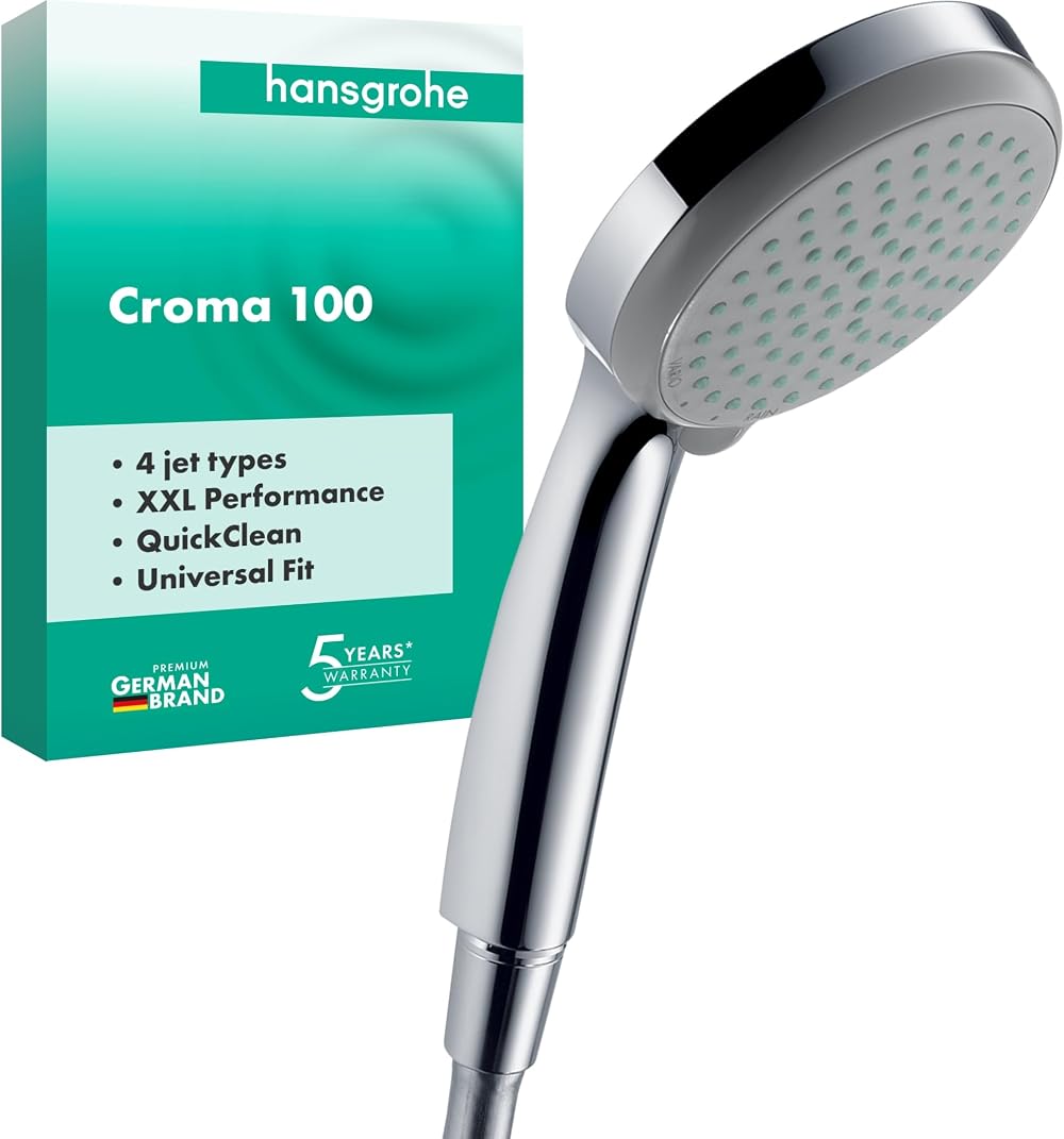 Hansgrohe Croma 100 Vario Shower Head Handheld Chrome 4 Sprays 100mm