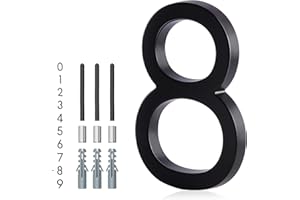 Floating House Number 8, YIPLED 6 Inch Modern House Numbers for Home, Mailbox, Street (Black)