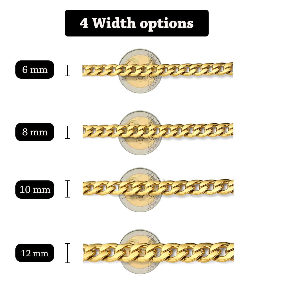 Sanglarst Gold Chain Necklace, 22 Inch Golden Ultra Luxury Looking Feeling Real Solid 14K Gold plated Curb Fake Neck Chain for Party Dancing