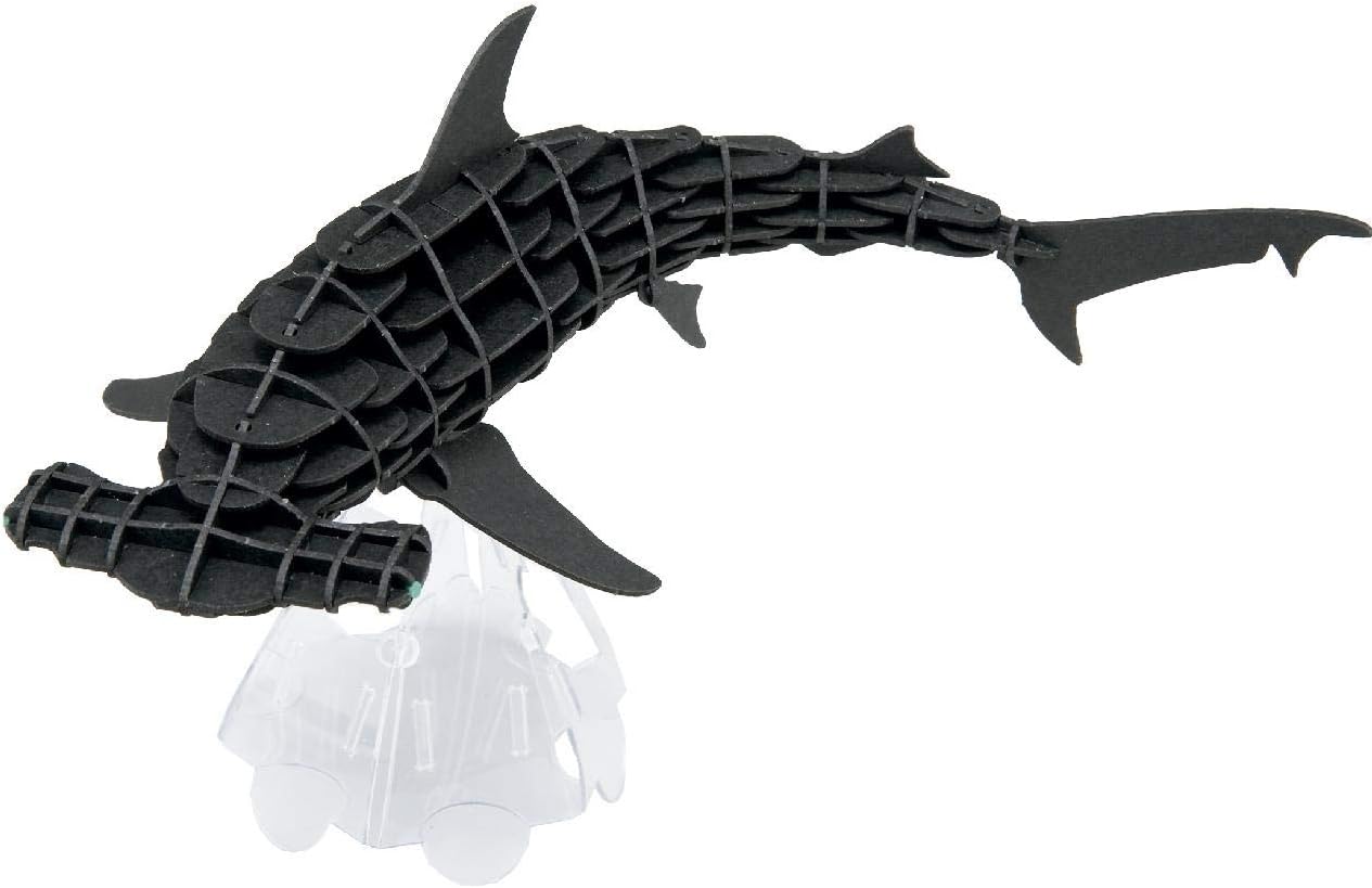 Amazon 3d立体パズル Moveシリーズ Dxシュモクザメ ブラック 専用ディスプレイ台付き 立体パズル ホビー