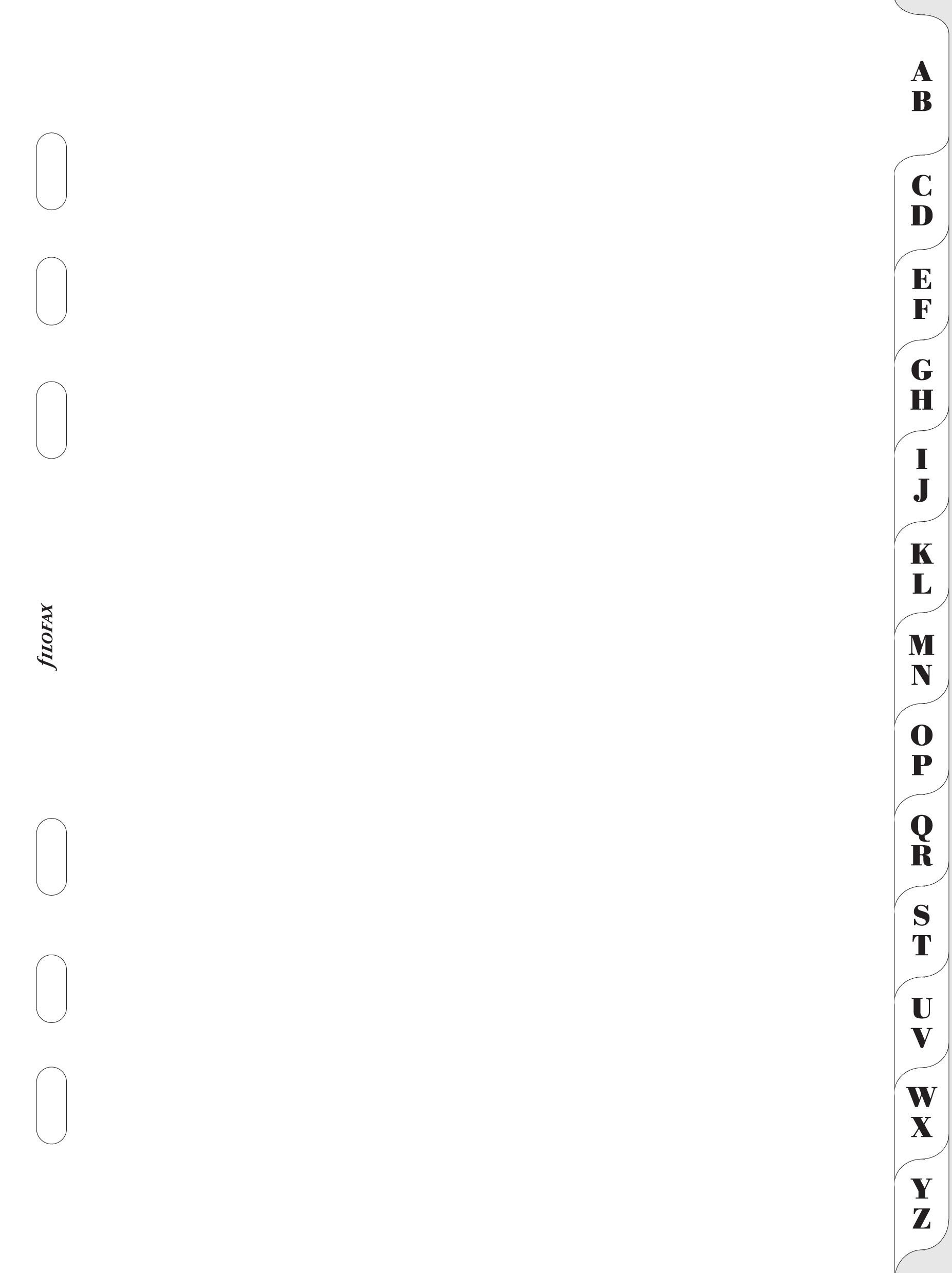 Filofax 250191 A-Z Index A5 2 Letters White