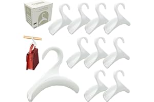 SEEBRIDER Bag Hanger for Closet, Purse Holder White Backpack Hanger Hook for Organizer Storage Purses Tote Bag Backpacks Handbags(10 Pack)