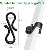 Etopgo 120pcs Mini Gutter Hooks S Clips for String Lights Outdoor view 2