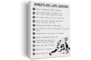 XIOLCXDR Funny Wrestling Life Lessons Canvas Print Decor Stay Courageous Under Pressure Art Wall Painting Posters 12”X15” Modern Home Decoration (Framed)…