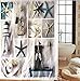 LifEast Sea World Fabric Shower Curtain Seashell and Sandy Beach (180180, Sea Stars)