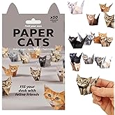 DIY Paper Cats Origami Kit, 50 Sheets Cute Origami Paper Cats Kit, 3D Cat Figures Models, Desk Decoration & Gift for Cat Love
