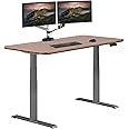Vari Electric Standing Desk - 60x30 VariDesk, Adjustable Height Stand Up Computer Desk - Dual Motor with Memory Presets, Stable T-Style Legs- Home Office Essentials - Walnut