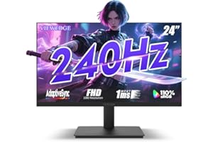 Viewedge 24 inch Gaming Monitor 240 Hz 1ms FHD 1920x1080p Computer Monitor, 110% sRGB HDMI x 2 & DP x 1 Port, Support Adaptiv