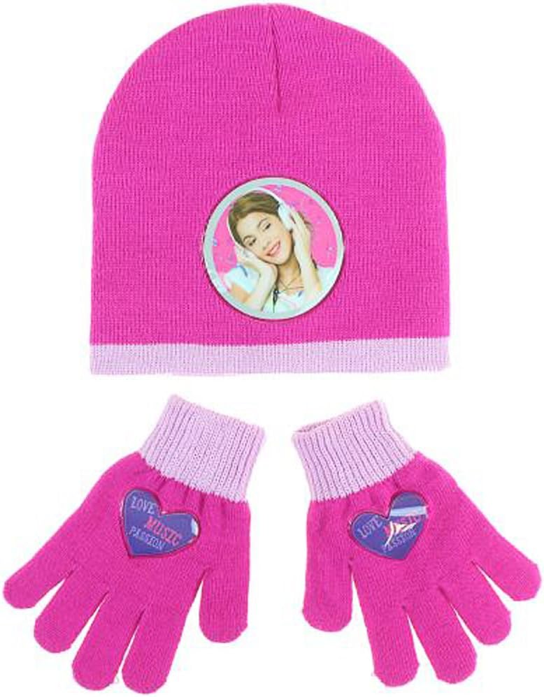 Disney Violetta 2 Pieces Winter Set Hat & Gloves (One Size) - Fucsia
