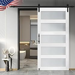 S&Z TOPHAND® 42 in x 84 in Glass Sliding MDF Barn