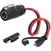Oyviny 10AWG 2 Pin Power Industrial Circular Connector to SAE Plug | with Polarity Reverse Adapter, LP-20 2 Pin Furrion Solar Plug to SAE Connector, for Solar Panel RV Camper Battery Charge