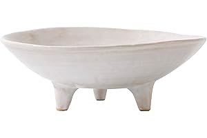 CM CHIC MONDAY 6" Small Decorative Bowl, Multi-Purpose Decorative Bowls for Keys, Candy and Home Decor, Ceramic Bowl （Retro White）