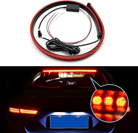 Amazon 車高ブレーキライトストリップ超明るいレッド流す車を点滅する第三ブレーキライトledライトリアテールハイマウントストップランプ12v信号安全警告灯 ブレーキライト 車 バイク