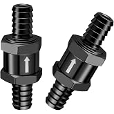 EVIL ENERGY 3/8" Fuel Check Valve One Way Inline Non Return, Black 10mm OD | 6061-T6 Aluminum Check Valve, Stainless Steel Spring, Helps Prevent Backflow, Max Pressure 6 Bar