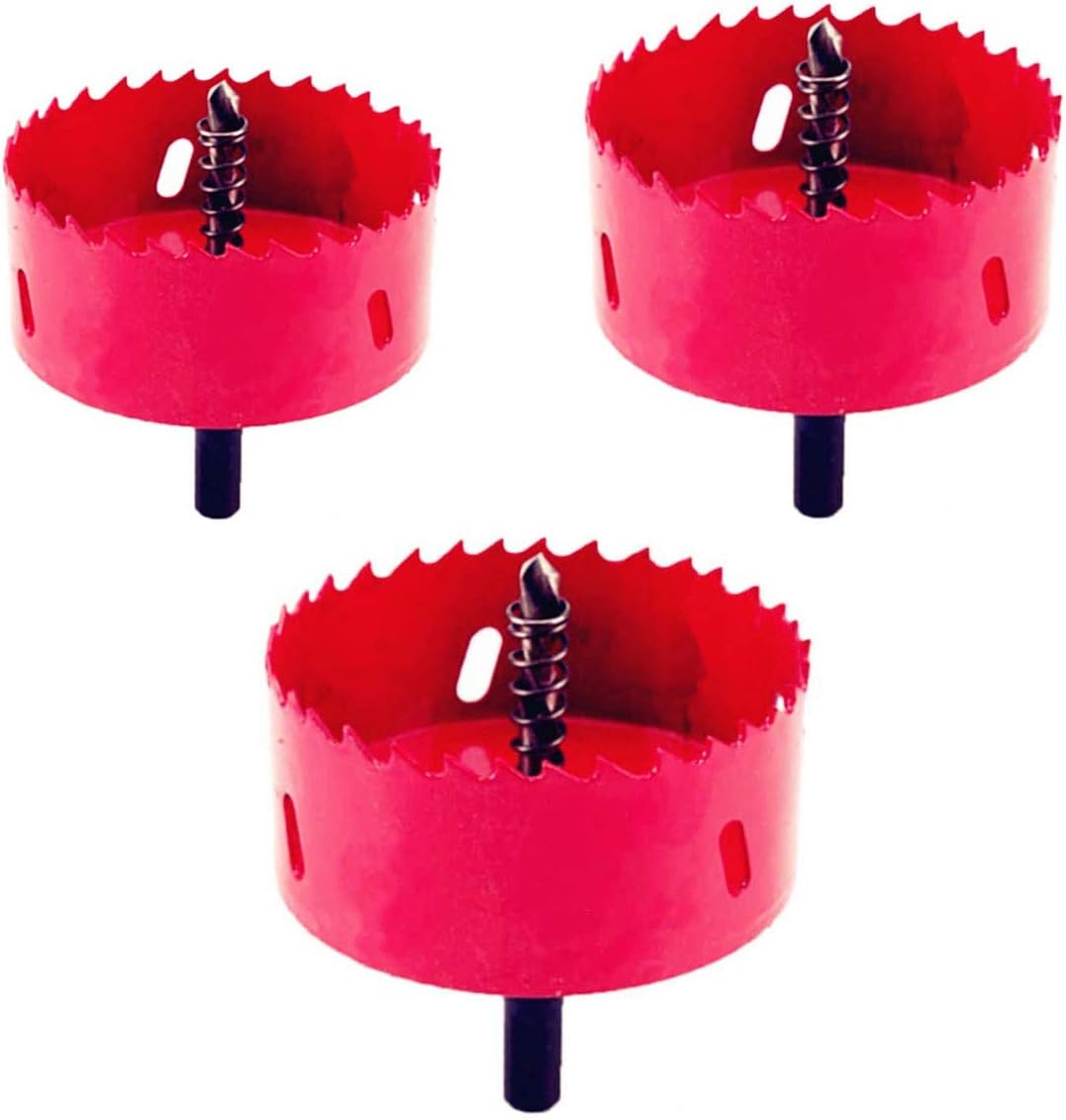 JOERRES 3-Piece Bi-Metal Hole Saw Set (60mm, 80mm, 100mm), M42 High-Speed Steel Cutter for Metal Wood, Plastic, Drywall