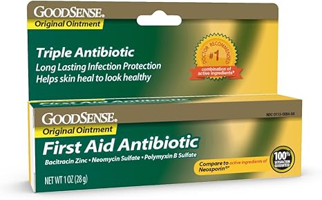 Amazon Com Goodsense First Aid Triple Antibiotic Ointment Treats Minor Cuts Scrapes And Burns 1 Ounce Health Personal Care