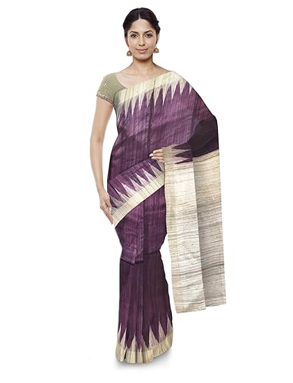 Odisha Handloom Ikkat Womens Tussar Saree (Purple, orissa art 51)