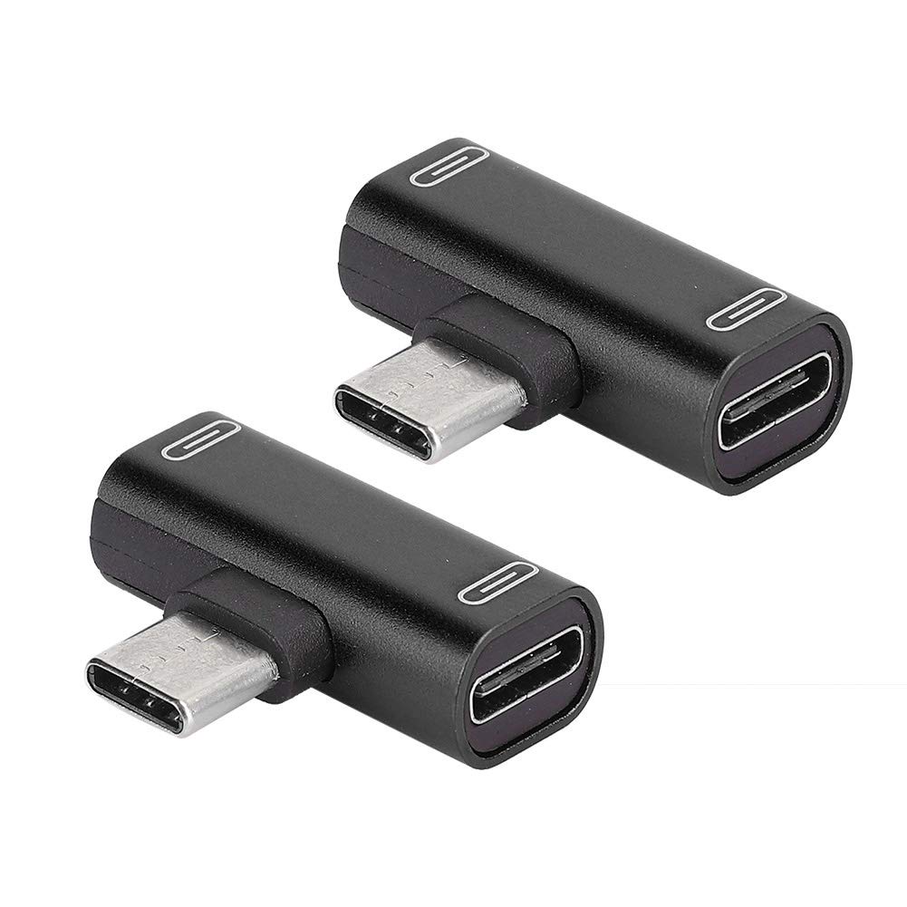 Mxtech 2-piece adapter, 2-in-1 converter, aluminum USB-C quick-charge splitter, type-C audio charger for 6/Note 3/MIX2S/MIX2(black)
