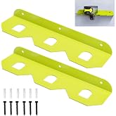 LIZEWEI 2 Pcs Metal Ry-obi 18V Battery Holder/Battery Wall Mount Rack for Ryobi 18V Bat-tery Storage with 3 Slots, Battery Mount Organizer with Screws and Dry wWall Anchors (Fruit Green)