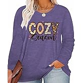 GeLivable Plus-Size Tops Women Thankful Pumpkin Thanksgiving Graphic Print Shirts Casual Long Sleeve Tops