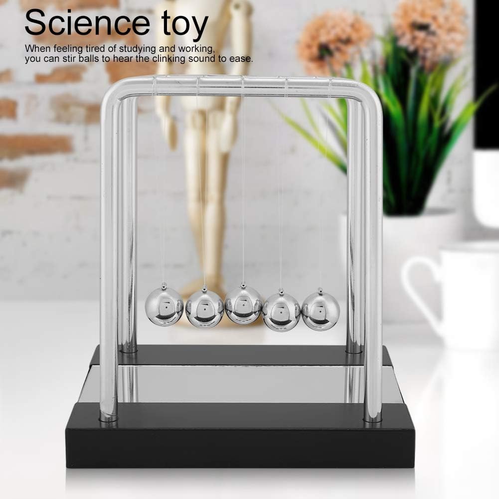 Balance Balls Toy With Mirror Newton's Cradle Balance Balls Wooden Base Art in Motion Toys for Kids Adults Physics Science Pendulum Ornaments Educational Toy Gift Home Office Desk - Image 5