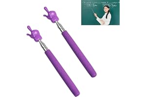 MYUBWTF 2Pcs Telescopic Teachers Pointer, Classroom Demonstration Baton, Guide Indicator, Retractable Finger Pointer Stick for School teaching, Conference Presentation, Object Instruction Purple