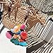 BRUCEWANG Hand Made Colorful Bohemian Pom Pom Tassel Handbag Charms key chain women-Gift (Style C)