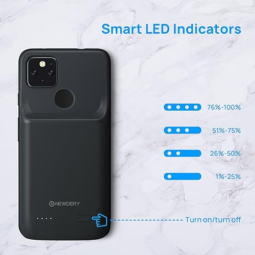 NEWDERY Battery Case for Google Pixel 4a 5G, 4700mAh Slim Portable