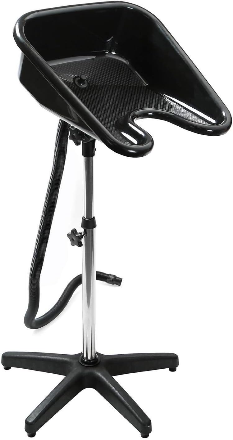 Anthea Portable Salon Basin Shampoo Sink with Drain - Black - Adjustable Height