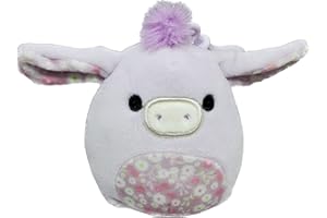 Squishmallow Official Kellytoy Easter Squad Squishy Soft Plush Toy Animal (Delzi The Donkey, 3.5 Inch Clip)