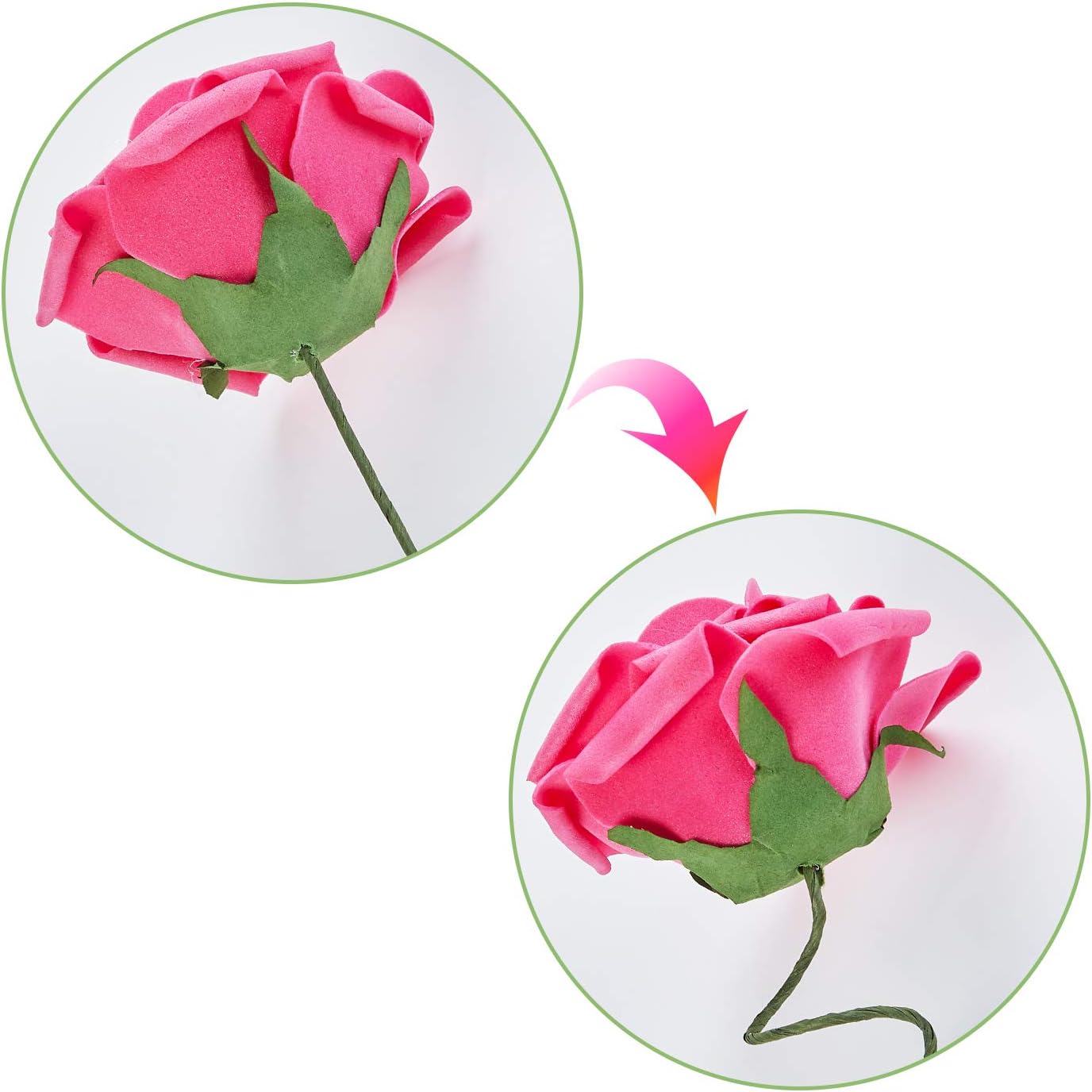 N&T NIETING Artificial Flowers Roses, 25pcs Real Touch Fake Foam Roses for DIY Wedding Bridal Bouquets Valentine's Day - Image 3