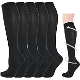 Graduated Compression Socks for Women&Men 20-30mmhg Knee High Socks Travel Hiking Running Stocking