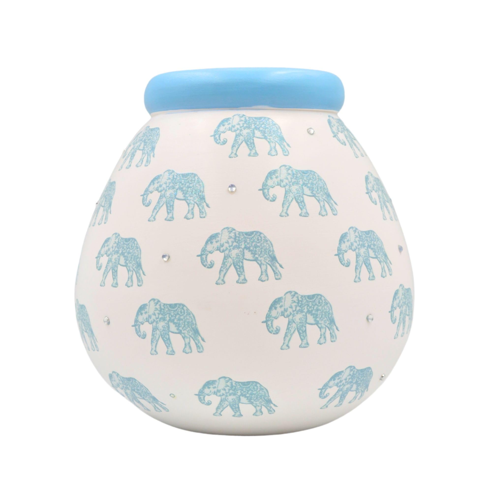 Pot of Dreams Blue Elephant Save And Smash Handcrafted White Color Ceramic Money Box Piggy Bank | Perfect Decorative Gift and Saving for Centrepiece living room & Bedroom