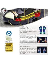 ROCKROOSTER - Botas de trabajo para hombre, puntera compuesta, zapatos de piel impermeables de seguridad, ancho EE-Normal AP828