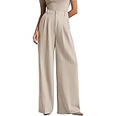 ELLEVEN Women's Casual Wide Leg Dress-Pants, High Elastic Waisted in The Back Business Flowy Trousers with Pockets