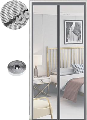 Zanzariera Magnetica per Porte 90 x 210 cm, Tenda Magnetica Zanzariera Porta, Nessun Attrezzo Richiesto, Facile da Installare, Adatto a Bambini e Animali Domestici, Grigio Puro
