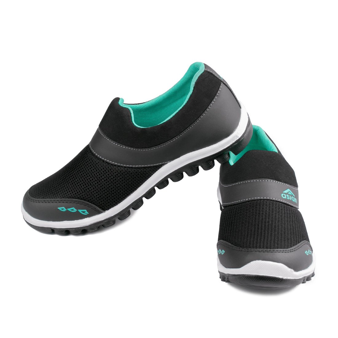 asian shoes riya-04 black firozi canvas women shoes